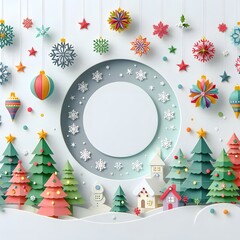 Obraz premium christmas card with christmas tree