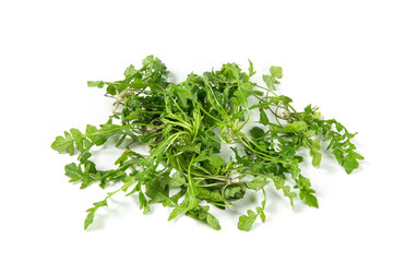 Obraz premium fresh shepherd's purse vegetable isolated on white background.