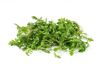 Obraz premium fresh shepherd's purse vegetable isolated on white background.
