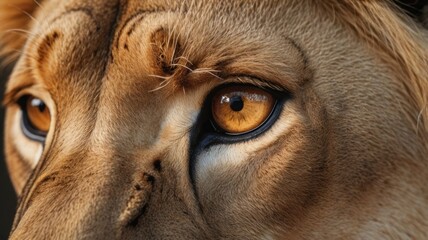 Fototapeta premium Close-up portrait of majestic lion. Amazing scene of wild animals