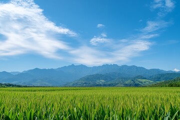 Fototapeta premium Serene Cornfield Landscape Under a Vast Sky