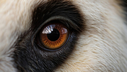 Obraz premium Close-up of an panda's eyes. Panda portrait photo. Amazing scene of wild animals