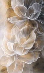 A minimalist and modern floral painting, emphasizing the beauty of simple forms and organic shapes.