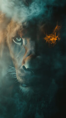 portrait of a lion