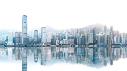 Obraz premium photograph of Picture of a city with many tall buildings on transparent background