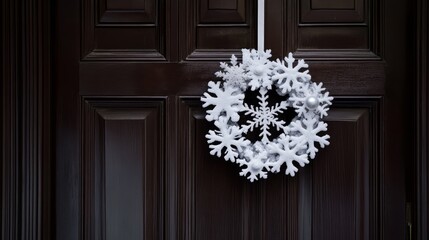 christmas wreath on the door 