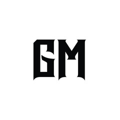 GM monogram logo design letter text name symbol monochrome logotype alphabet character simple logo