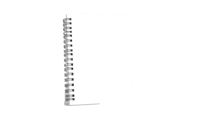 Realistic Single corporate Identity hardcover binder notebook mockup design template with Front view, cut out