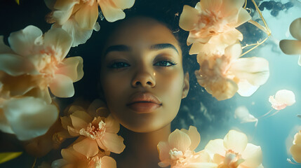 Modern digital wallpaper with advertising aesthetics
