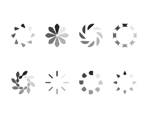 Collection Loading bar status icon. Vector illustration. Set of vector loaded icons. Download progress. Donload or Upload.