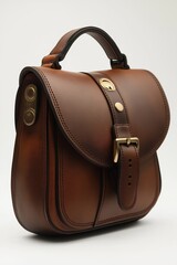 Stylish brown leather handbag showcasing craftsmanship and design elegance