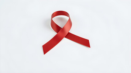 World aids day and national HIV/AIDS and aging awareness month with red ribbon on white background