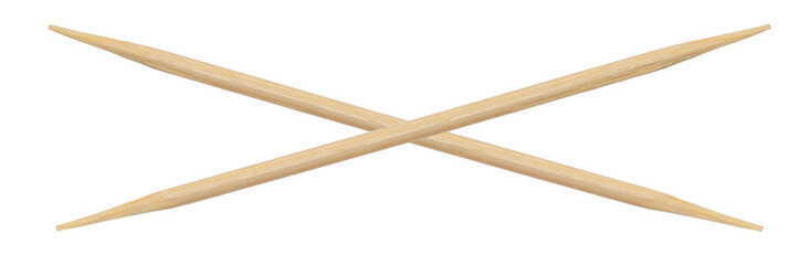 Wooden toothpick isolated on white background, clipping path