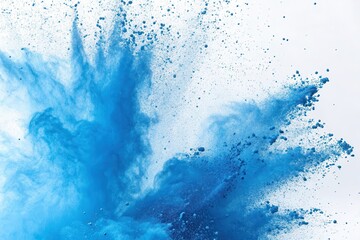 Obraz premium Abstract Blue Powder Explosion A Dynamic Burst of Color
