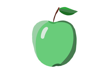 A hand drawn green simple apple. Good for any project.