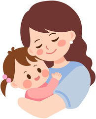 Mother and daughter hugging