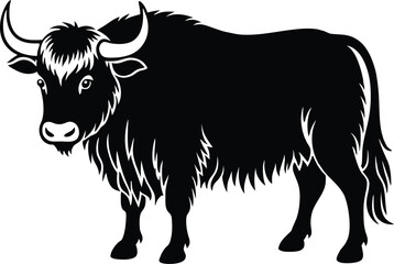 silhouette of yak vector illustration