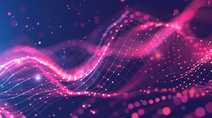 Obraz premium Abstract Pink and Purple Grid Wave