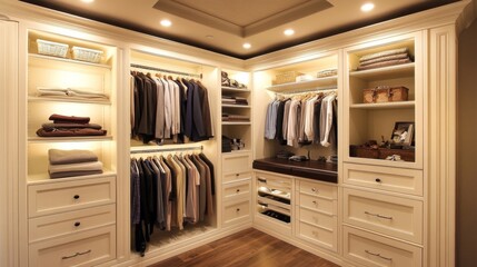 Luxurious Walk-in Closet Design with Ample Storage