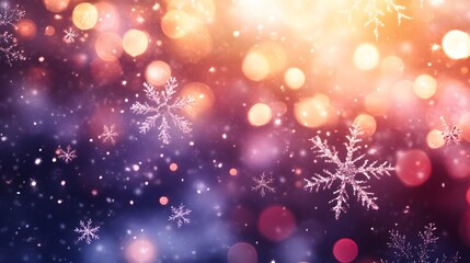 Obraz premium Sparkling Winter Background With Falling Snowflakes