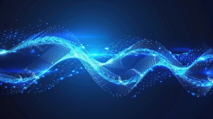 Fototapeta premium Abstract Blue Wave of Light