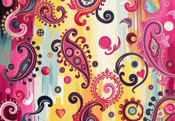 Fototapeta premium Pattern for fabrics, covers, leaflets, business cards, Happy Birthday cards, Wedding Invitations, for use in graphics