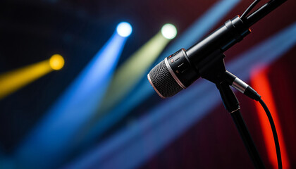 Live performance audio microphone soundcheck with sportlight