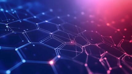Obraz premium Abstract Hexagon Network Digital Data Visualization