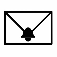 Message notification icon with a bell in the middle