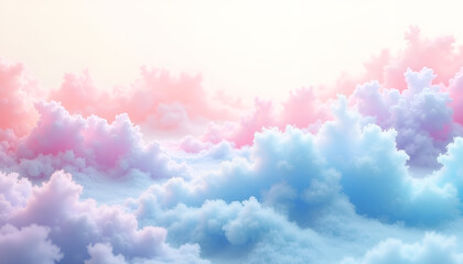 Fototapeta premium Dreamy Pastel Cloudscape with Ethereal Pink and Purple Hues at Sunset