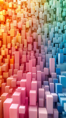 Obraz premium Abstract Colorful Cube Background, Geometric Shapes in Vibrant Hues Create a Dynamic, Textured Visual Masterpiece