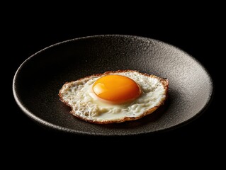 Cooking techniques for perfect fried egg kitchen food dark background top view culinary art