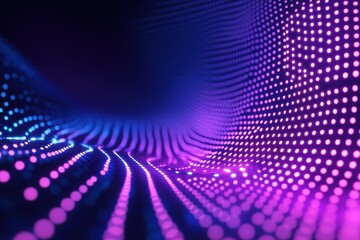 Fototapeta premium Abstract blue and purple neon wave pattern