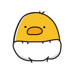 パンツおむつをはいているまんまるひよこ