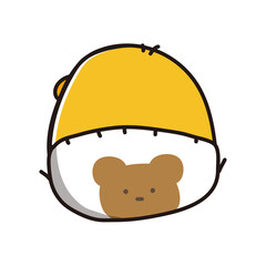 パンツおむつをはいた後ろ向きのまんまるひよこ © てがきっず