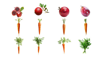 Colorful Assortment of Fruits and Vegetables Arranged Creatively for Healthy Eating