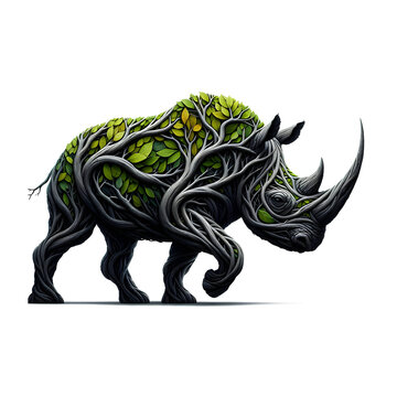 Rhino Tree Illustration