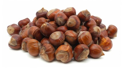 Fresh hazelnuts pile - perfect for autumn recipes and healthy snacking