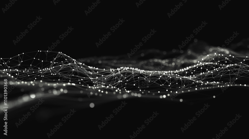 Wall mural abstract digital background electromagnetic wave background innovation digital wave background infor