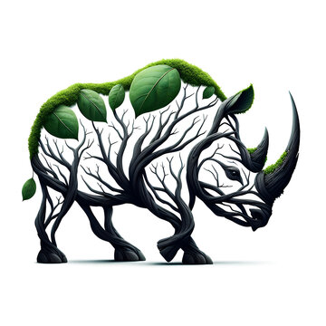 Rhino Tree Illustration