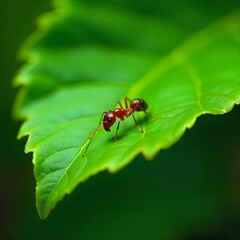 Fototapeta premium ant on leaf