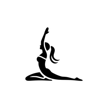 woman pilates sport healthy logo vector illustration template design