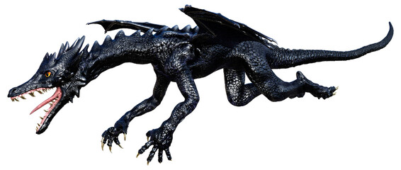 Obraz premium 3D Rendering Fairy Tale Dragon on White