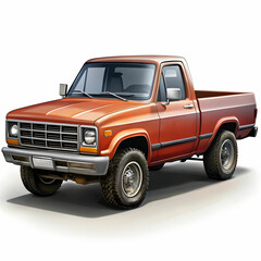 a pickup truck on white background