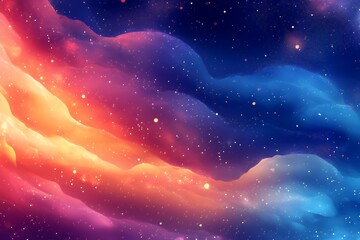 Obraz premium A vibrant cosmic scene with swirling colors and stars, evoking a sense of wonder.