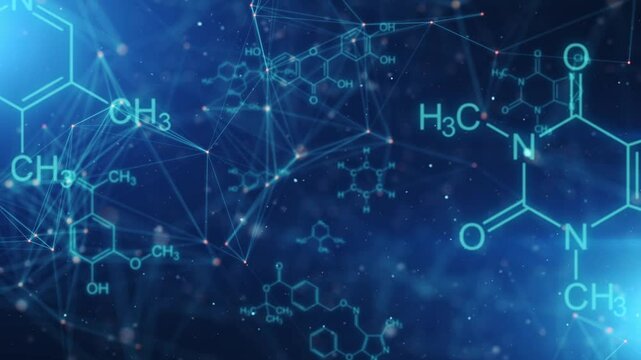 background with chemical formulas