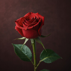 Fototapeta premium red rose on black background