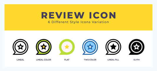 Review icons set of simple vector illustration.
