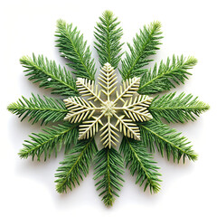 Snowflake with Christmas Tree leaves