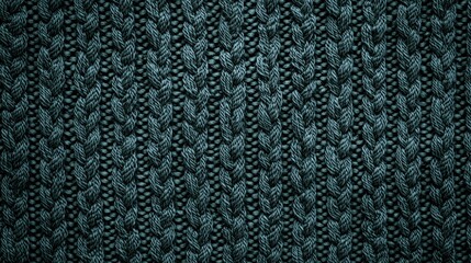 Fototapeta premium Textured teal knitted fabric background